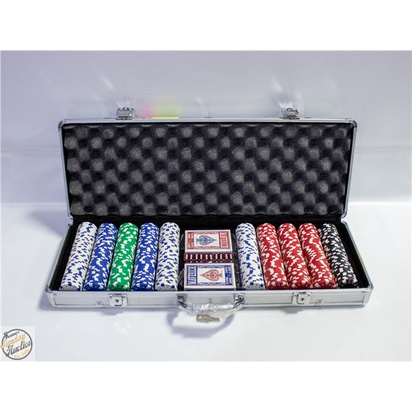 NEW 500 CHIPS POKER SET 11.5G NEW 2 DECKS, 5 DICE,