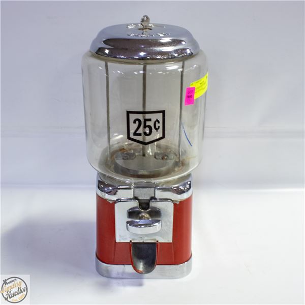 VINTAGE BEAVER GUMBALL MACHINE WITH KEY