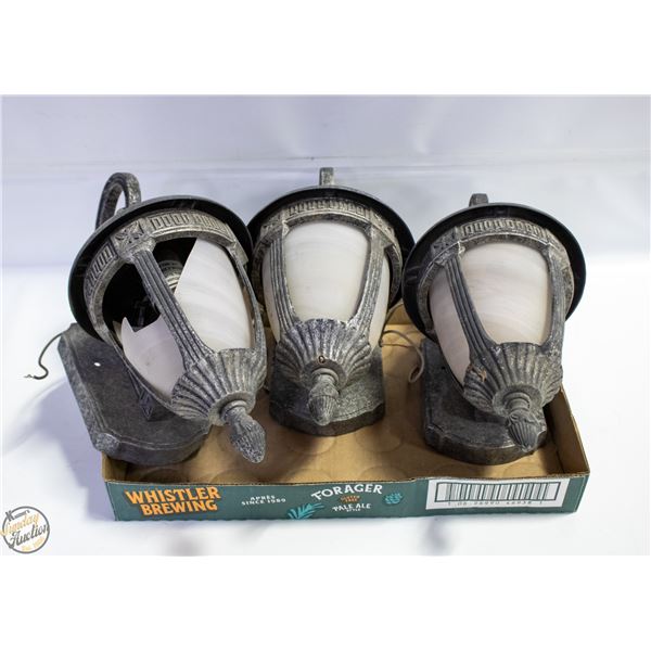 3 OUTDOOR LANTERN STYLE LIGHTS