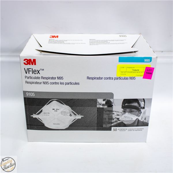 3M N95 UNOPENED BOX OF 50, #9105 VFLEX
