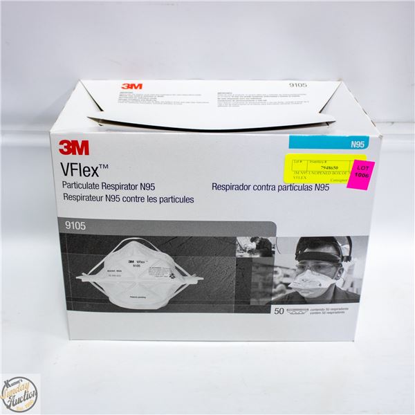 3M N95 UNOPENED BOX OF 50, #9105 VFLEX