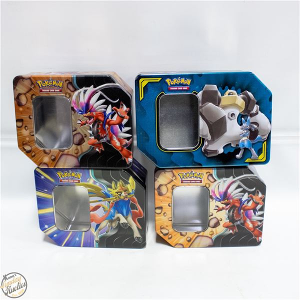 4 EMPTY POKEMON TINS