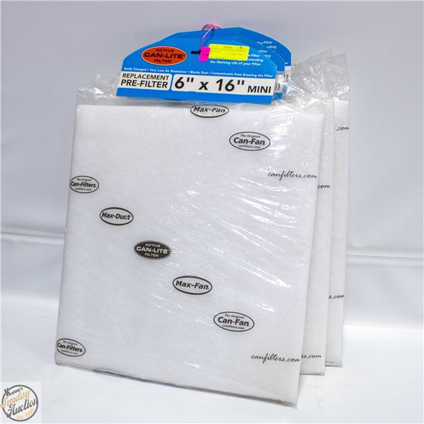 4 @ 6X16” CAN-LITE REPLACEMENT PRE-FILTER