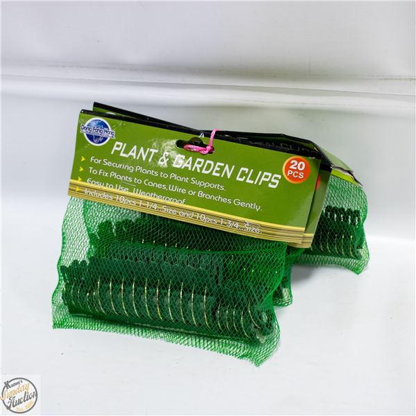60 CLIPS - 3 PKGS PLANT & GARDEN CLIPS