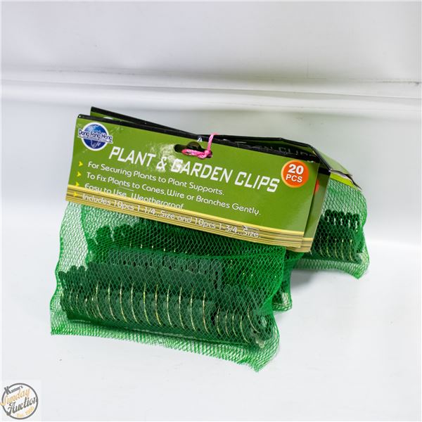 60 CLIPS - 3 PKGS PLANT & GARDEN CLIPS
