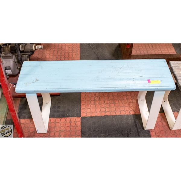 ESTATE WOOD SEAT WITH METAL BASE GARDEN/