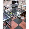 Image 1 : GLASS TOP DESK H-38.5" W-26.5" L-35.5"
