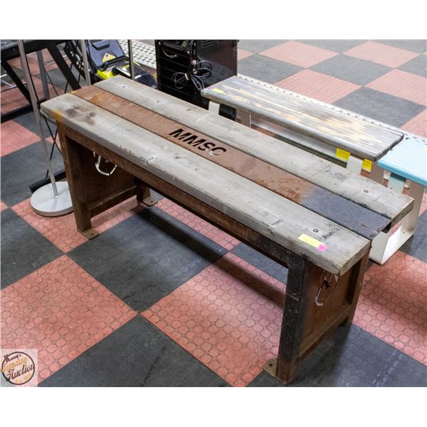 ESTATE HEAVY DUTY METAL AND WOOD BENCH