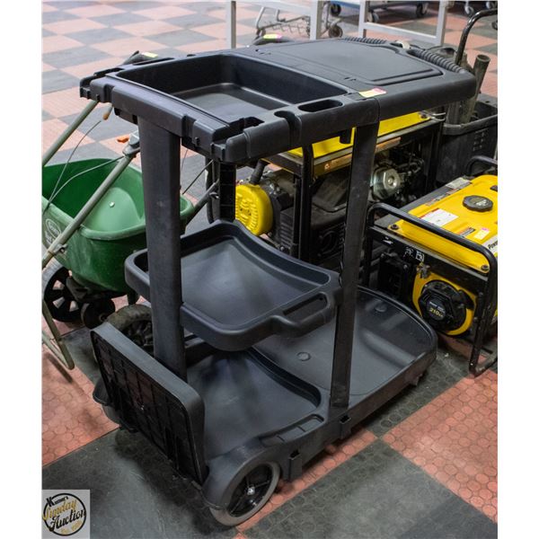 3 TIER BLACK UTILITY CART H-39"