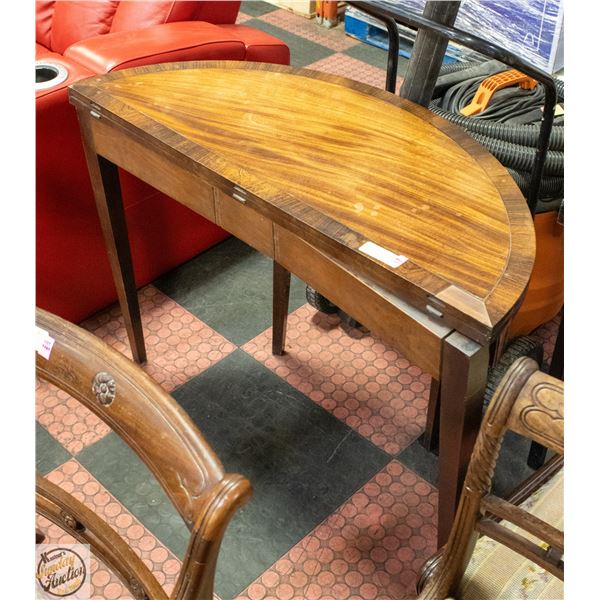 ANTIQUE 18TH CENTURY DEMI LUNE CARD TABLE