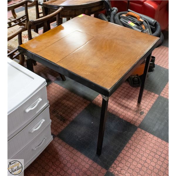 VINTAGE SEWING MACHINE TABLE H-27.5" W-30" L-30"