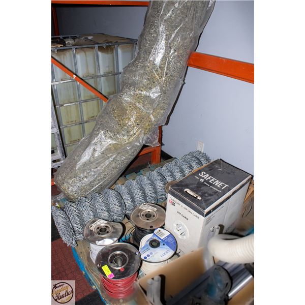 PALLET OF ELECTRICAL SPOOLED WIRE AND MISC