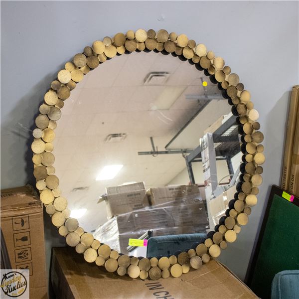 ROUND GOLDTONE MIRROR DIAMETER-36"