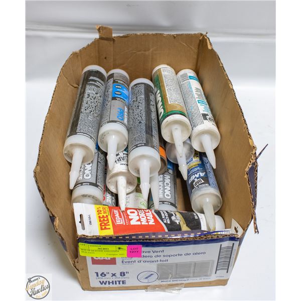 BOX OF SILICONE AND OTHER SEALANTS