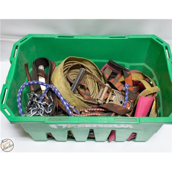 CRATE OF RATCHET AND STRAPS