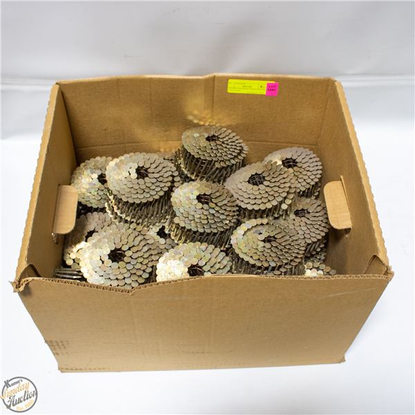 1-1/4 INCH ROOFING NAILS, 60 COILS OF 100 NAILS