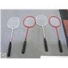 Image 1 : 4 PENN BADMINTON RACKETS RED BLACK WHITE