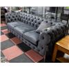 Image 1 : NEW DELUXE STUDDED ACCENT FABRIC 3 SEATER SOFA