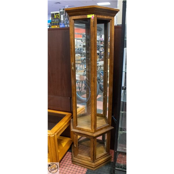 CORNER CABINET WITH BUILT IN LIGHT