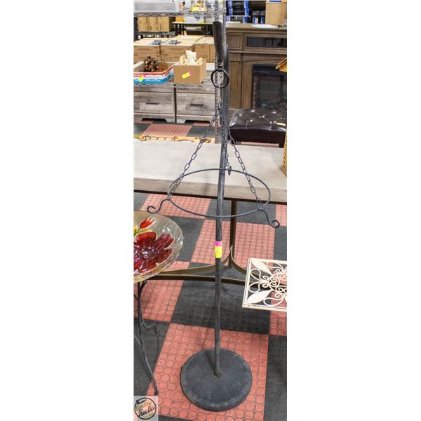 METAL PLANT HANGER WITH CONCRETE BASE 56"