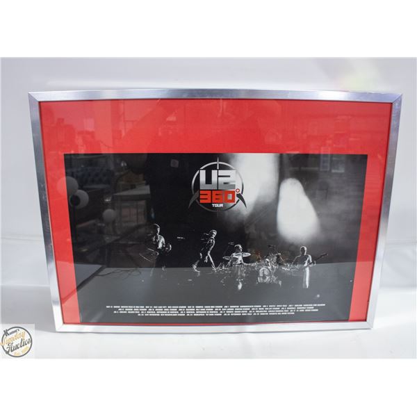 U2 360 DEGREE TOUR POSTER FRAMED 21" X 28.5"