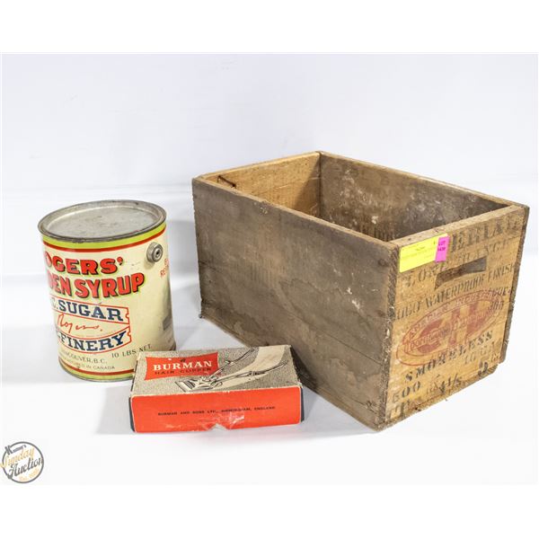 ANTIQUE AMMO BOX + 2 VINTAGE ITEMS