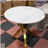 Image 1 : STONE TOP ROUND DINING TABLE H-29.5" D-35.5"