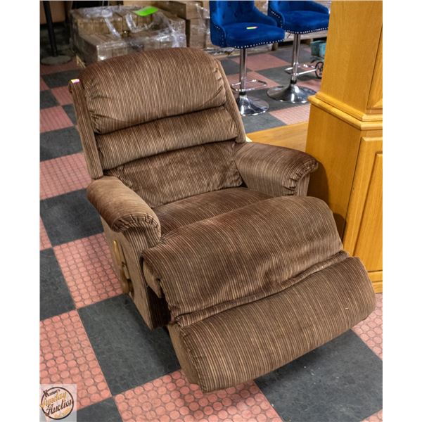 VINTAGE LA-Z-BOY ROCKING 360 SWIVEL RECLINER