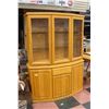 Image 1 : OAK 2 PIECE HUTCH H-74" W-19" L-54.5"