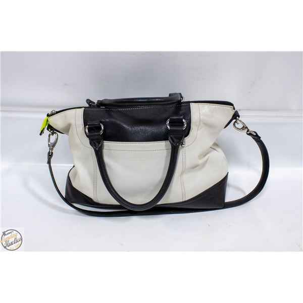 BLK/WHT LEATHER TIGNANELLO HANDBAG WITH CROSS BODY