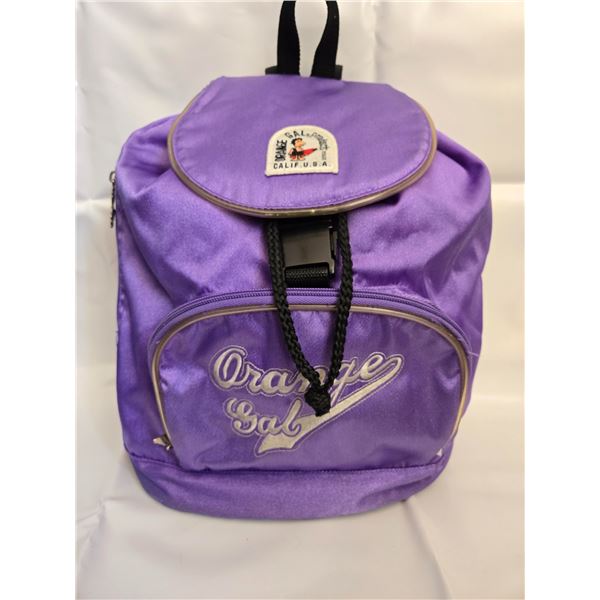 1980'S ORANGE GAL PRODUCTS PURPLE SATIN BACKPACK