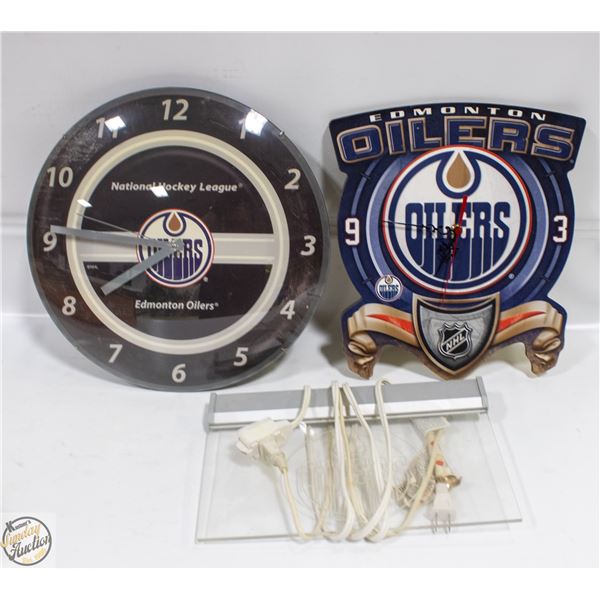 3 ESTATE OILERS WALL CLOCKS