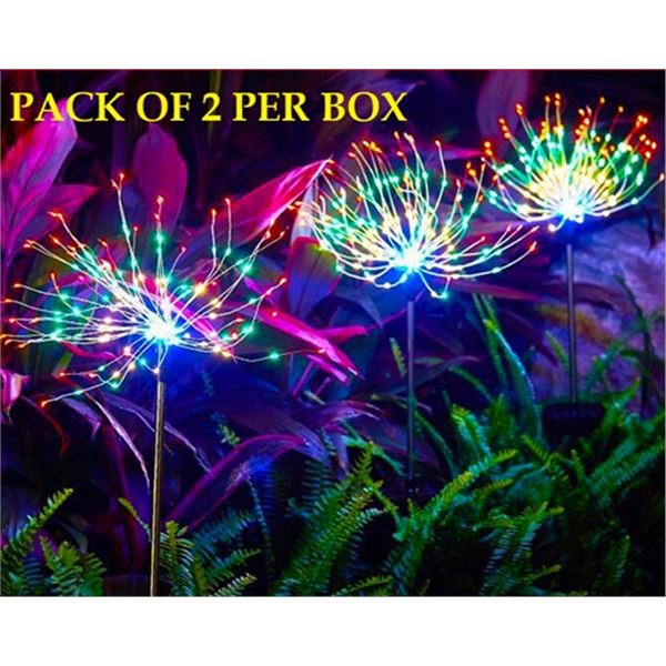 PACK OF TWO SOLAR FIREWORKS 8 MODES 150LED COLORED