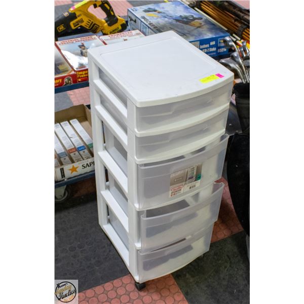 STERILITE 5-DRAWER TOWER STORAGE WITH WHEELS