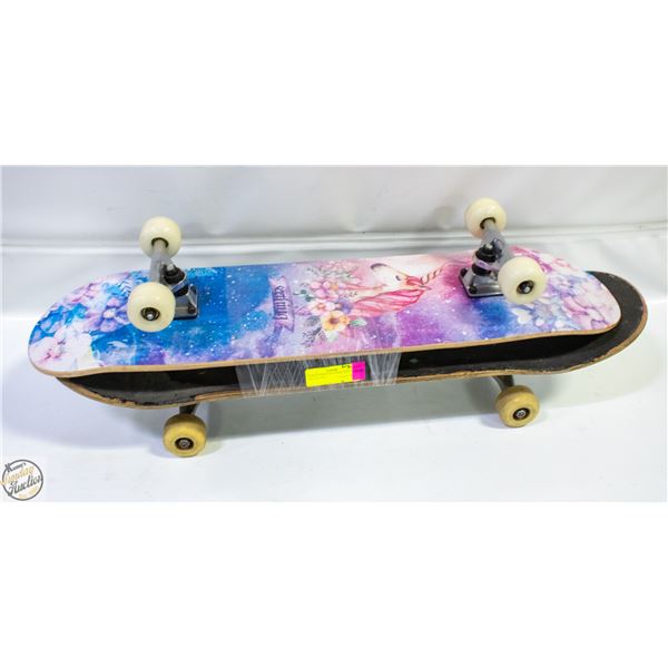 PAIR OF WOOD SKATEBOARDS WITH TRUCKS AND