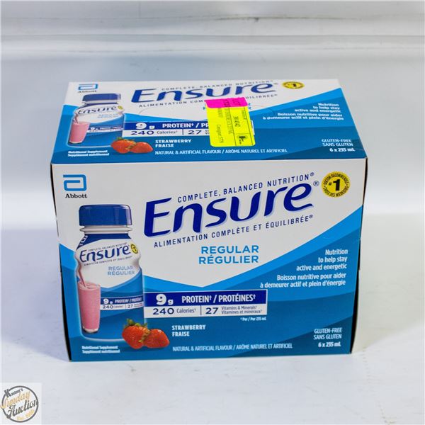 CASE OF ENSURE 6 X 235 ML STRAWBERRY