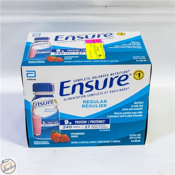 CASE OF ENSURE 6 X 235 ML STRAWBERRY