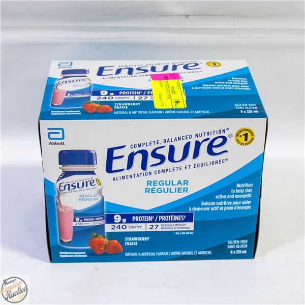 CASE OF ENSURE 6 X 235 ML STRAWBERRY