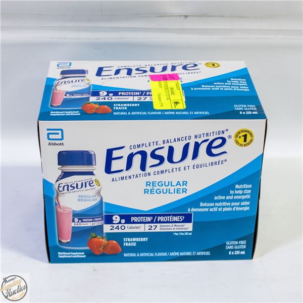 CASES OF ENSURE 6 X 235 ML STRAWBERRY