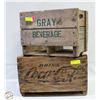Image 1 : 2 VINTAGE BEVERAGE WOOD BOXES