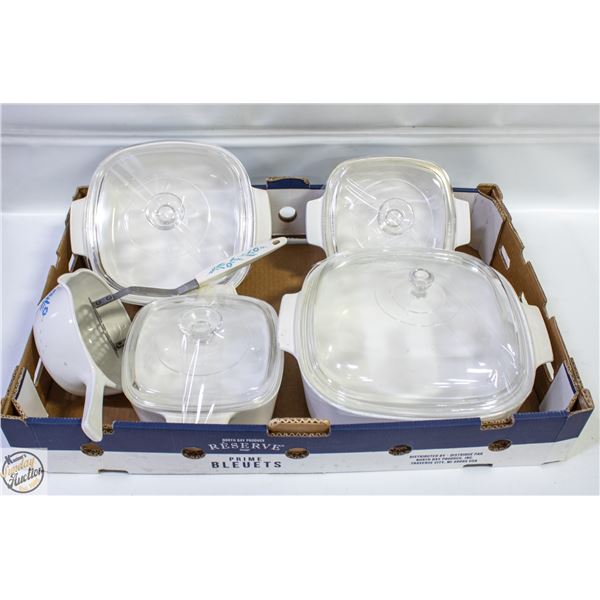 VINTAGE BLUE CORN FLOWER CORNINGWARE 10PCS QTY-
