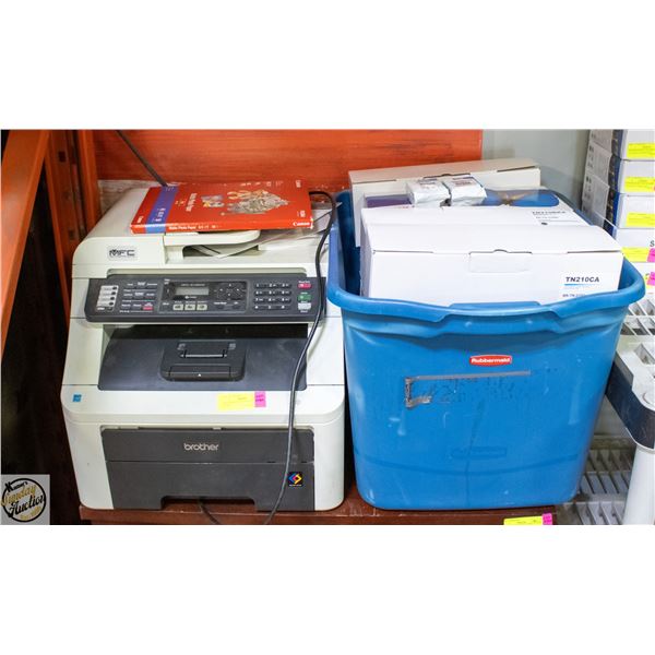 BROTHER PRINTER WITH TOTE OF TONER