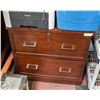 Image 1 : WOODEN 2 DRAWER FILING CABINET WITH KEYS