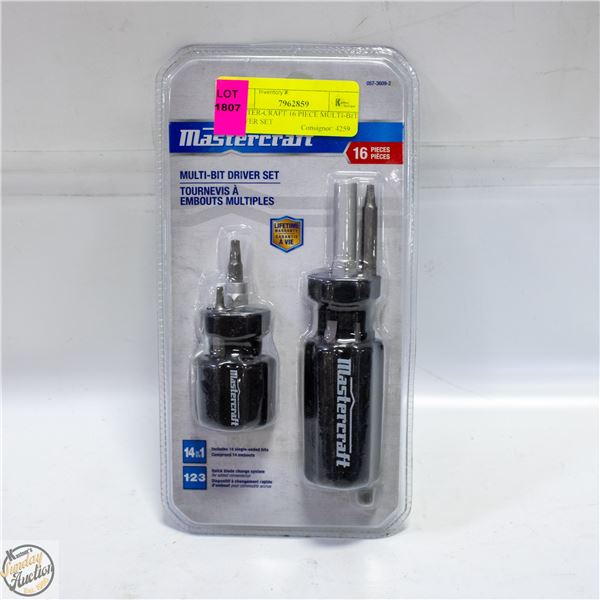 MASTER-CRAFT 16 PIECE MULTI-BIT DRIVER SET