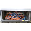 Image 1 : HUSKY TOTE OF ASSORTED EXTENSION CORDS