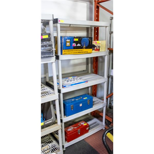 5 TIER PLASTIC GARAGE SHELF H-73.5" W-18" L-36"