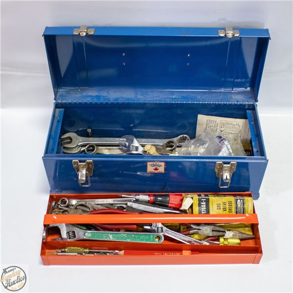 BLUE 19“ METAL TOOL KIT WITH ASSORTED