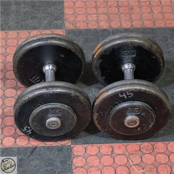 TWO 45 LB HAND HAND WEIGHTS