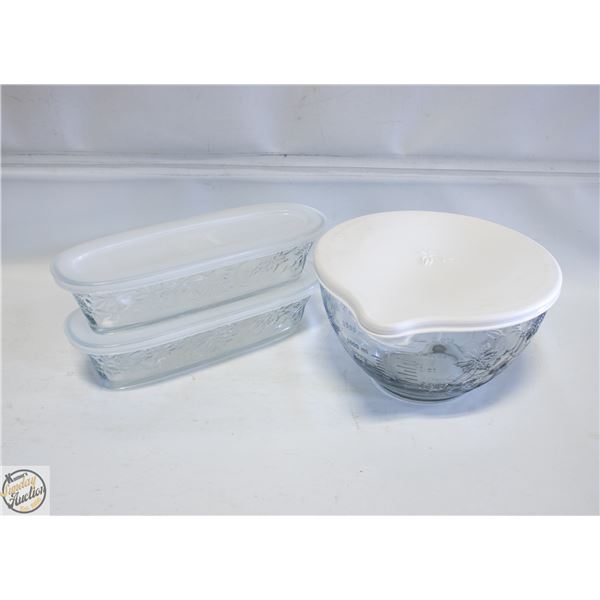 PRINCESS HOUSE LIDDED SERVING CONTAINERS (3)