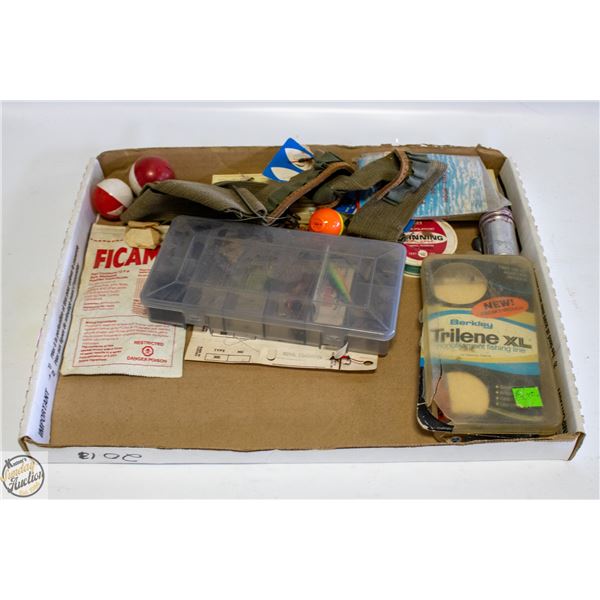 FLAT OF FLY-FISHING GEAR AND LURES